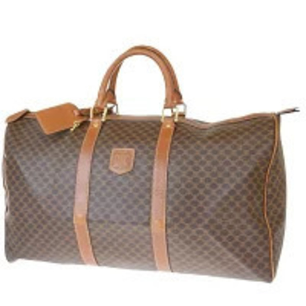 Celine Macadam Leather Handbag Brown